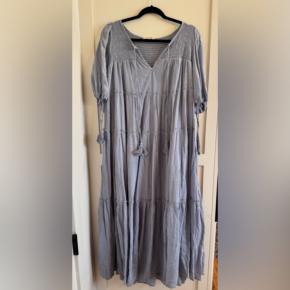 Elegant Blue Women's Midi Dress